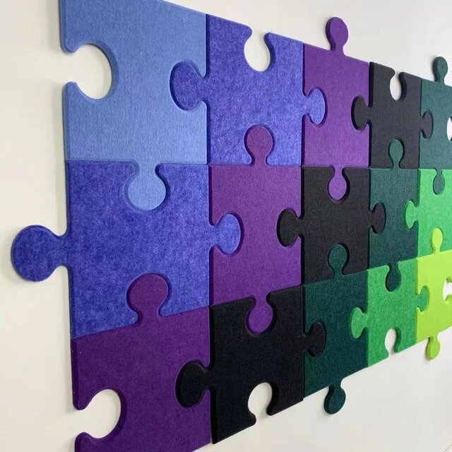 ملصقات حائط ألغاز ثلاثية الأبعاد من Nordic صديقة للبيئة، لوحة صوتية من الفيلكرو ذاتية اللصق