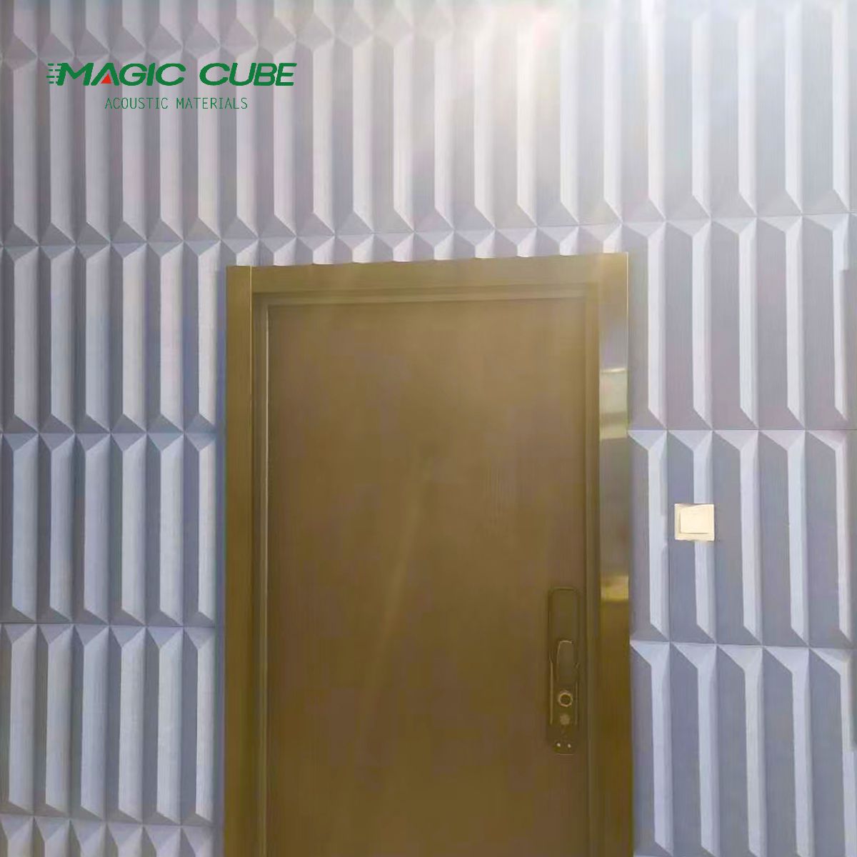 لوحة شعر صوتية ثلاثية الأبعاد ملونة للمباني التجارية