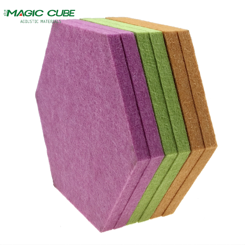12 قطعة من ألواح ألياف البوليستر السداسية ذاتية اللصق والممتصة للصوت