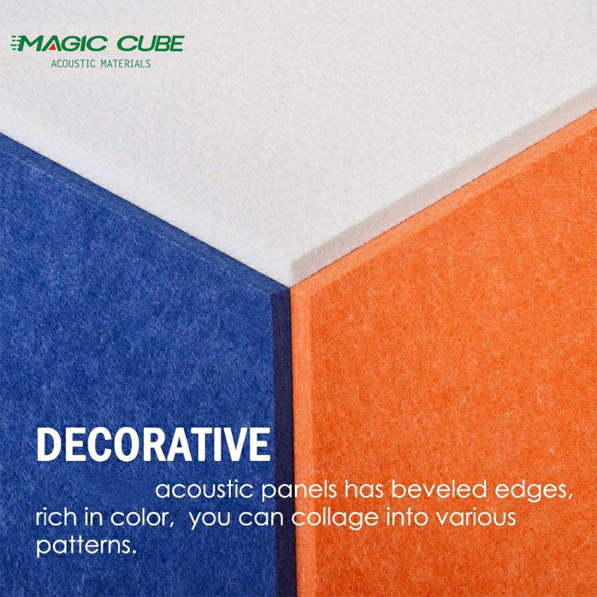 12 قطعة من ألواح ألياف البوليستر السداسية ذاتية اللصق والممتصة للصوت