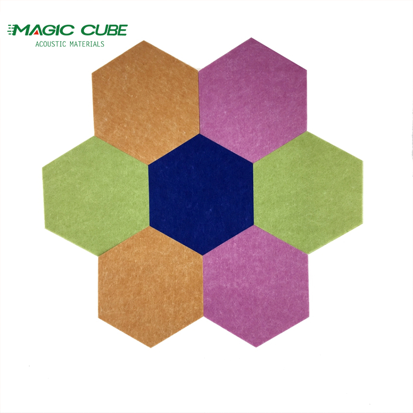 لوحات صوتية سداسية حشوة عازلة للصوت للمنزل 